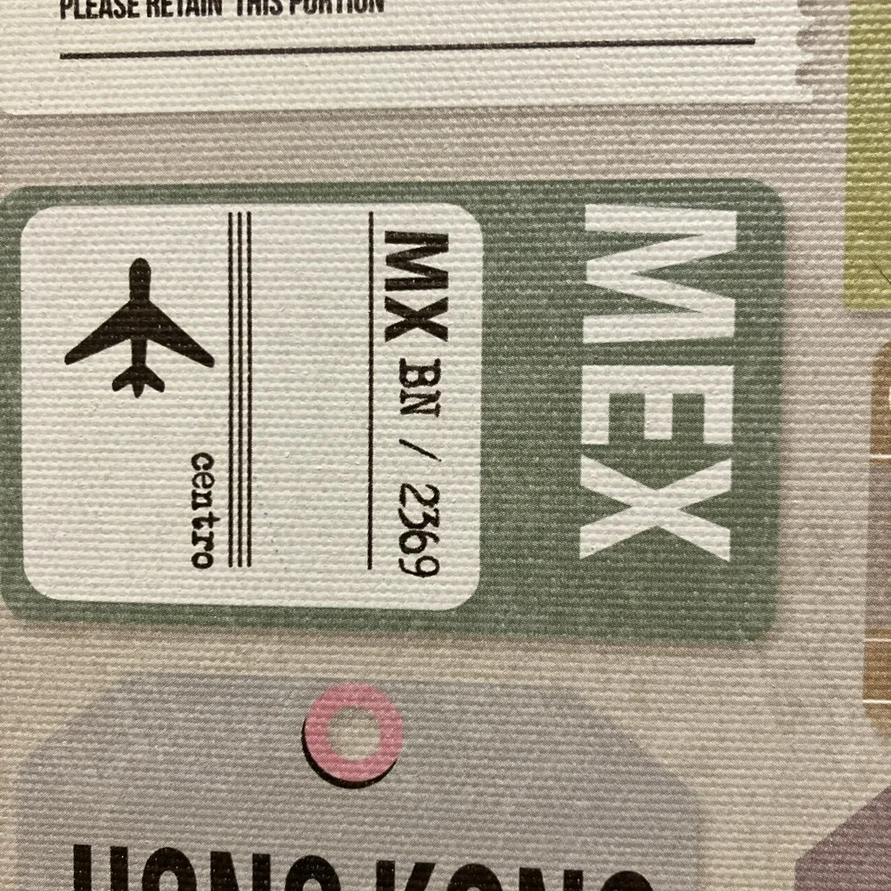 IKEA Pjatteryd Airport Travel Luggage Tag Wall Canvas Art 9.75x9.75 22426